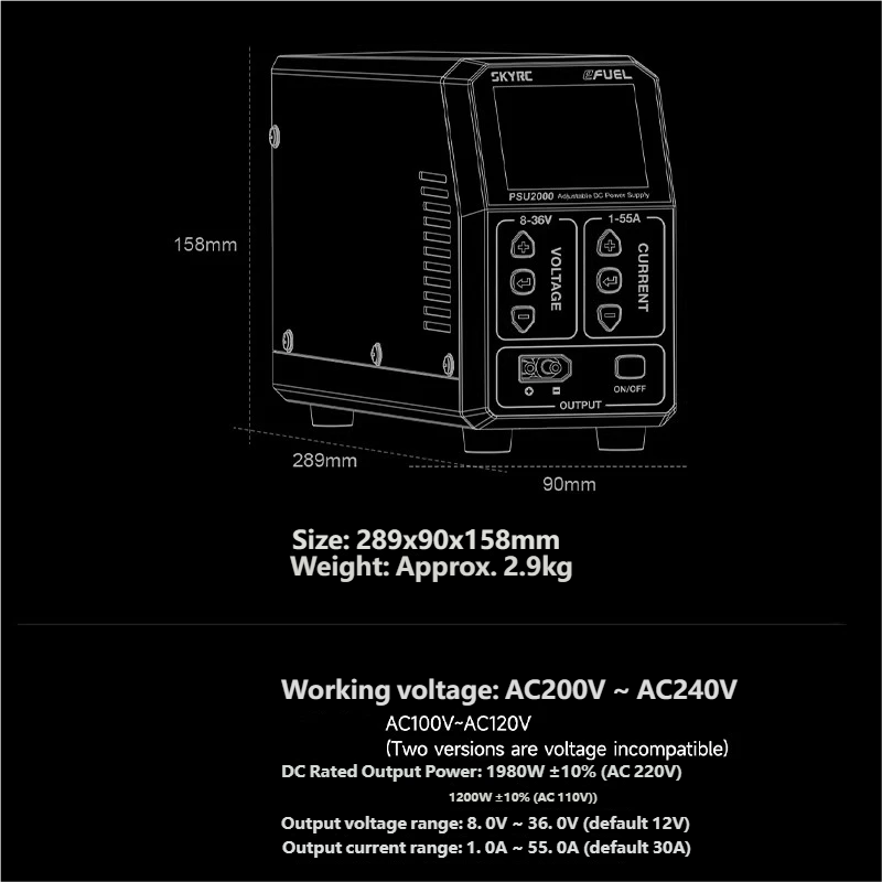 SKYRC PSU2000 1980W Regulowany – Drone Rc Drone recenzja i cena