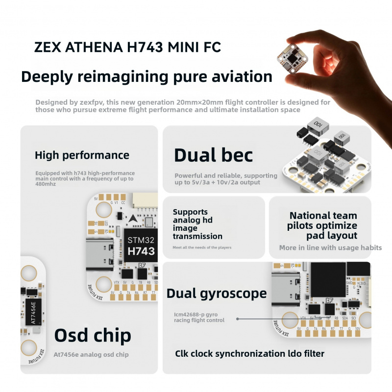 ZEX ATHENA H743 Mini Kontroler – Drone Rc Flight Controller recenzja i cena
