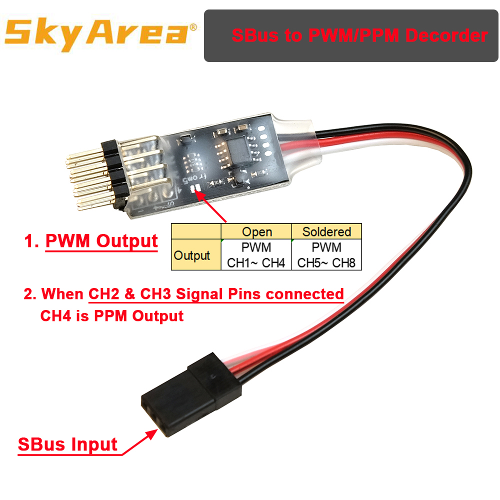 SkyArea SBUS PPM PWM Decorder  – Frsky Receiver Module recenzja i cena